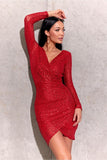 Captivating Sequin Envelope Cut Mini Dress