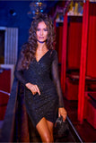 Captivating Sequin Envelope Cut Mini Dress