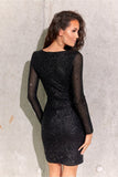 Captivating Sequin Envelope Cut Mini Dress