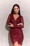 Captivating Sequin Envelope Cut Mini Dress
