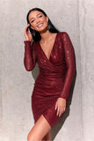 Captivating Sequin Envelope Cut Mini Dress
