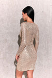 Captivating Sequin Envelope Cut Mini Dress