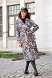 Elegant Long Straight Women's Coat with Decorative Belts
