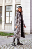 Elegant Long Straight Women's Coat with Decorative Belts