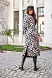Elegant Long Straight Women's Coat with Decorative Belts