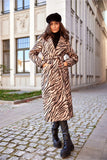 Elegant Long Straight Women's Coat with Decorative Belts
