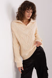 Elegant Long Sleeve Women's Sweater with Variegated Texture