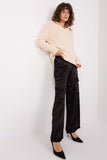 Elegant Long Sleeve Women's Sweater with Variegated Texture