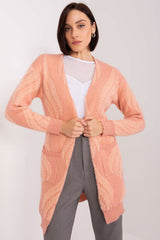 Cozy Long Sleeve Bedspread Cardigan with Pockets - pink / one-size-fits-all