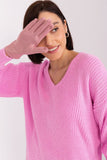 Elegant Touchscreen Gloves with Embroidered Flower Detail