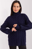 Plaid Weave Long Sleeve Turtleneck Sweater for Everyday Wear