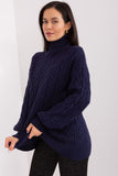 Plaid Weave Long Sleeve Turtleneck Sweater for Everyday Wear