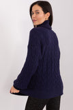 Plaid Weave Long Sleeve Turtleneck Sweater for Everyday Wear