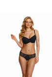 Elegant Black Lace Bra with Cotton Lining and Bow Detail