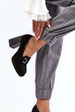 Elegant Women's Leather Platform Heeled Pumps with Ornament