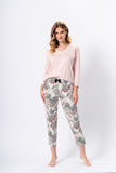 Chic Floral and Leopard Print Women's Pajamas Set
