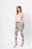 Chic Floral and Leopard Print Women's Pajamas Set