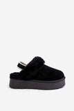 Stylish Suede Women's Slippers with Fur Lining and Support
