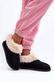 Cozy Eco Suede Slip-On Slippers with Fur Lining