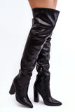 Chic Eco-Leather Knee-High Women's Boots with Heeled Design