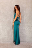 Chic Maxi Dress with Open Back and Side Cutout Detail