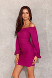 Fitted Spanish Dress with Elastic Shoulder Neckline