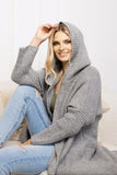 Asymmetrical Hooded Cardigan with Long Sleeves