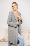 Asymmetrical Hooded Cardigan with Long Sleeves