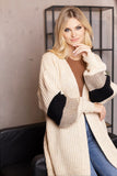 Chic Striped Long Sleeve Cardigan with Loose Fit