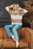 Colorful Striped Women's Loose-Fit Long Sleeve Sweater
