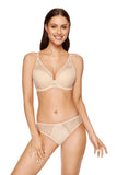 Floral Lace Push-Up Bra with Cotton Lining and Whalebones