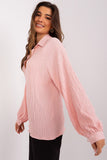 Versatile V-Neck Blouse with Long Buff Sleeves