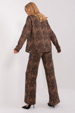 Casual Women's Blouse and Pants Set with Heart Neckline