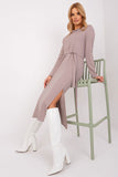 Elegant Midi Dress with Unique Cutout and Tie Belt