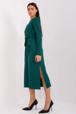 Elegant Midi Dress with Ribbed Texture and Cutout Neckline