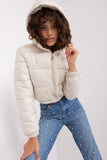 Women's Quilted Down Jacket with Hood and Zippered Pockets