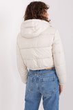 Women's Quilted Down Jacket with Hood and Zippered Pockets