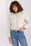 Women's Quilted Down Jacket with Hood and Zippered Pockets