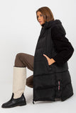 Down Quilted Hooded Vest with Zipper and Pockets