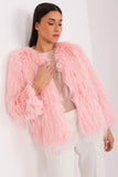 Elegant Transitional Jacket with Fur Trim and Pockets