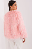 Elegant Transitional Jacket with Fur Trim and Pockets