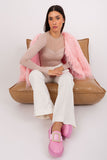 Elegant Transitional Jacket with Fur Trim and Pockets