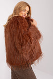 Elegant Transitional Jacket with Fur Trim and Pockets