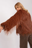 Elegant Transitional Jacket with Fur Trim and Pockets