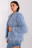 Elegant Transitional Jacket with Fur Trim and Pockets