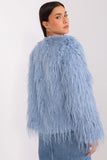 Elegant Transitional Jacket with Fur Trim and Pockets