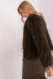 Elegant Transitional Jacket with Fur Trim and Pockets