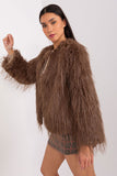 Elegant Transitional Jacket with Fur Trim and Pockets