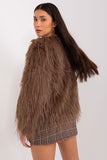 Elegant Transitional Jacket with Fur Trim and Pockets