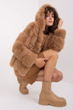 Elegant Hooded Fur Jacket for Cold Weather Comfort